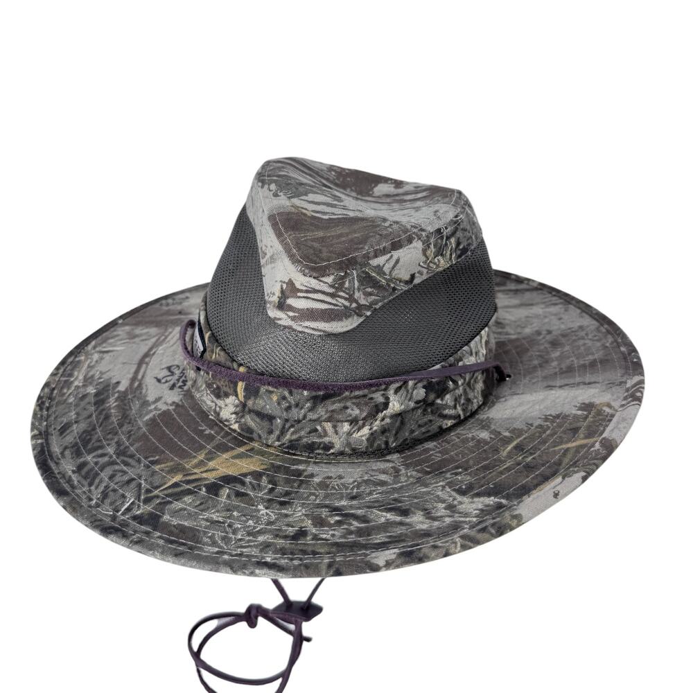 Realtree Signatures Unisex Helios Sun Hat L/XL Brown Adjustable Leather Cord‎